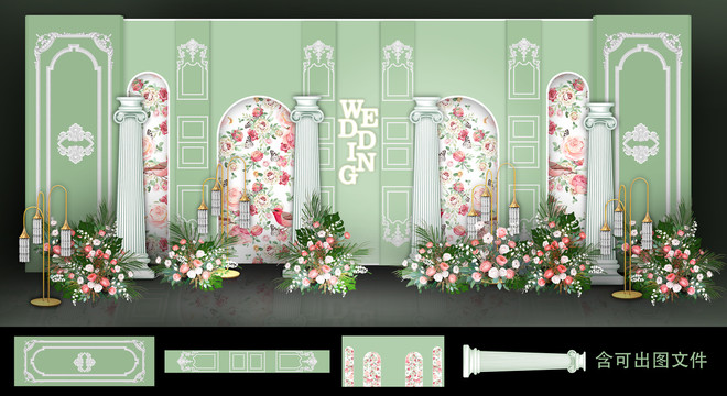 清新復(fù)古法式簡(jiǎn)約花卉婚禮設(shè)計(jì)
