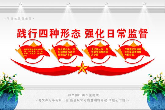 監(jiān)督執(zhí)紀(jì)四種形態(tài)黨建文化墻