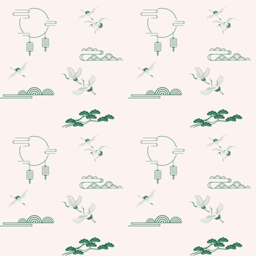 松鶴印花作品