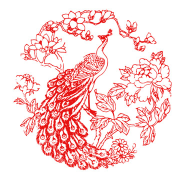 中国传统花纹孔雀花纹