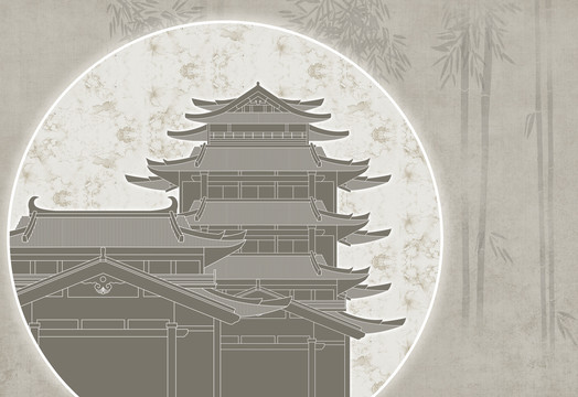 亭臺樓閣藝術背景