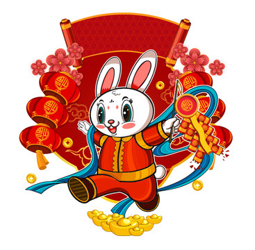 兔年春節(jié)海報(bào)素材