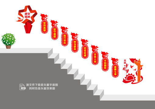 黨建精神宣傳樓梯墻