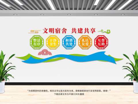 文明宿舍文化墻