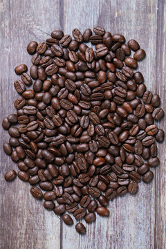咖啡研磨咖啡豆特写