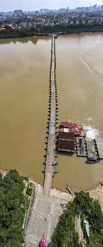 江西赣州古浮桥竖屏全景