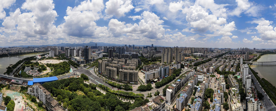 江西赣州城市风光全景图