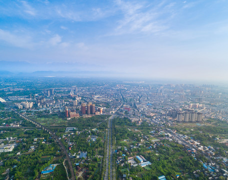 成都彭州市俯瞰