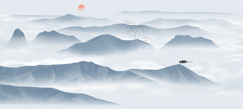 水墨山水青綠山水