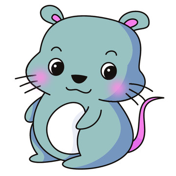 卡通鼠動物簡筆畫兒童填色圖案