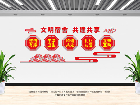 文明宿舍文化墻