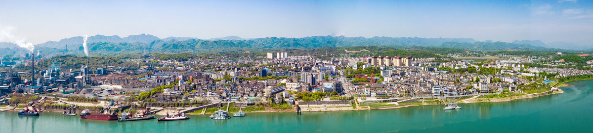 宜都市枝城镇全景