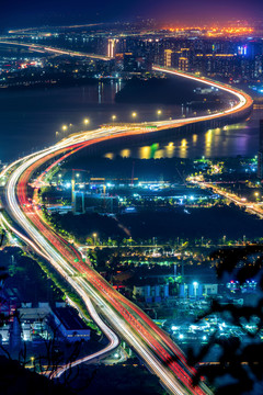 广东深圳广深沿江高速夜景