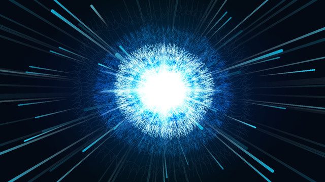 爆炸射线速度冲击概念蓝色科技