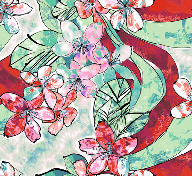 花葉曲紋