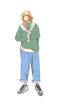 站著休閑的女孩