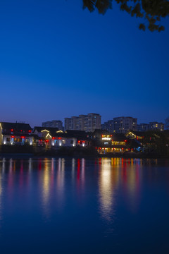 杭州大运河古桥拱桥拱宸桥夜景