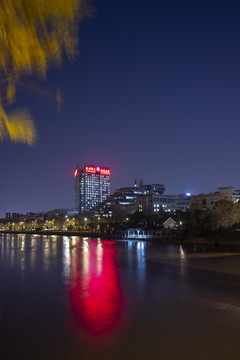 杭州大运河古桥拱桥拱宸桥夜景