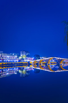 塘栖古镇旅游景点夜景