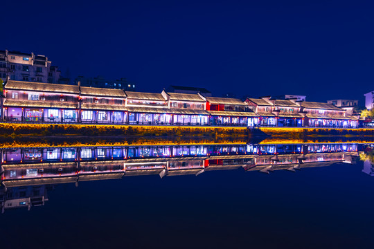 塘栖古镇旅游景点夜景