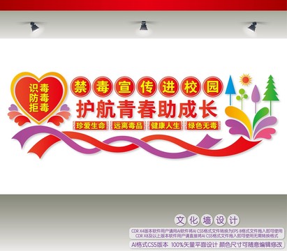 禁毒宣傳進校園文化墻