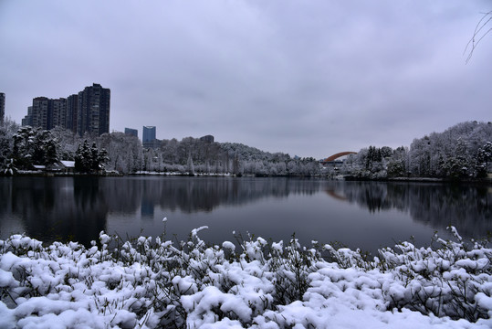 贵阳观山湖雪景