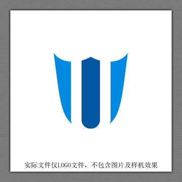 U字母盾牌LOGO设计