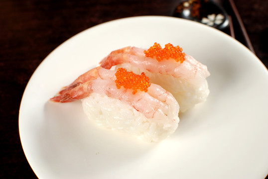 蟹籽甜虾寿司