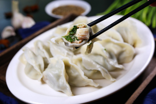 手工扇贝丁饺子海鲜水饺