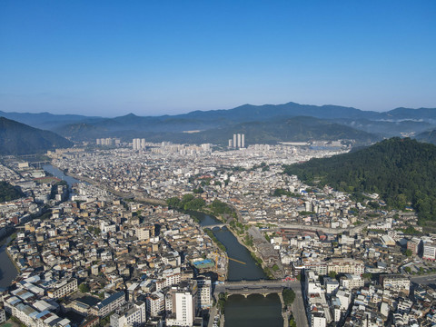 福建长汀古城全景