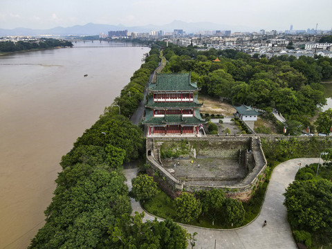 赣州江南宋城八镜台航拍