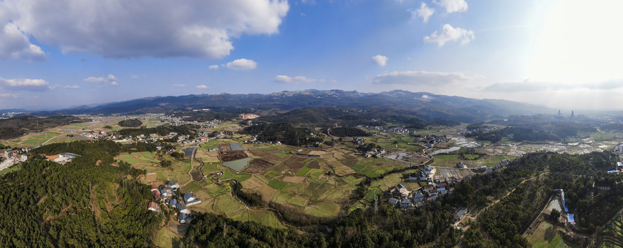 美丽乡村田园全景图