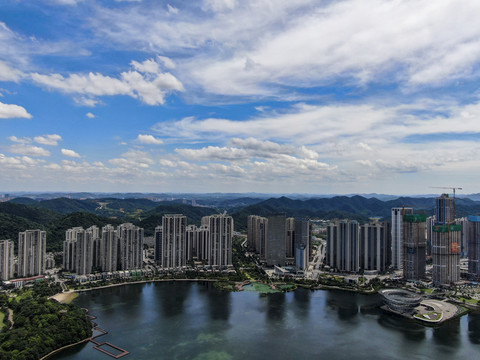 长沙梅溪湖高楼建筑航拍