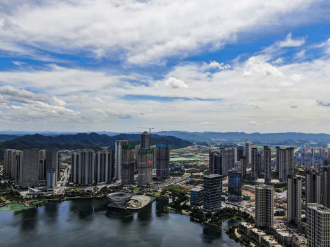 长沙梅溪湖高楼建筑航拍