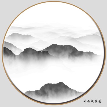 圓形山水畫(huà)