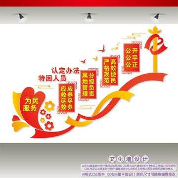 特困人員認(rèn)定辦法樓梯文化墻