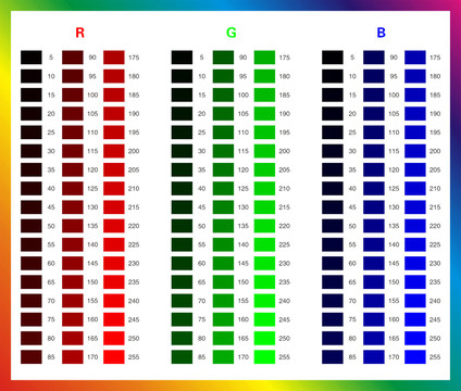 RGB颜色值色值表