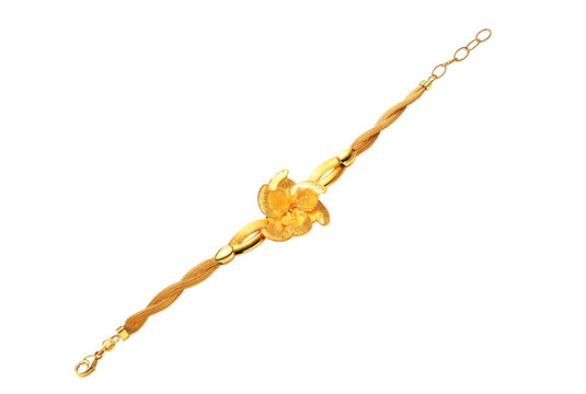 黃金花絲手鏈