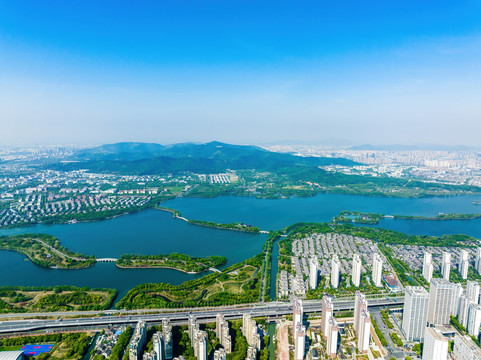 江苏苏州石湖景区航拍