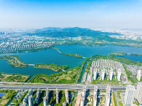 江苏苏州石湖景区航拍