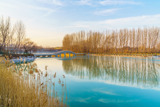 冬天的湖景