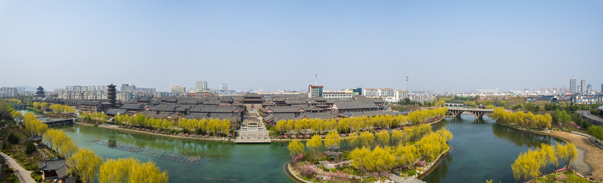 青州古城春天城市风光