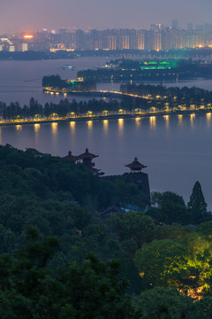 武汉东湖风景区夜景