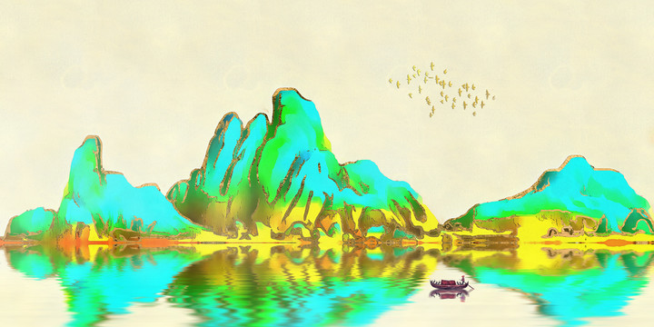 山水背景墻