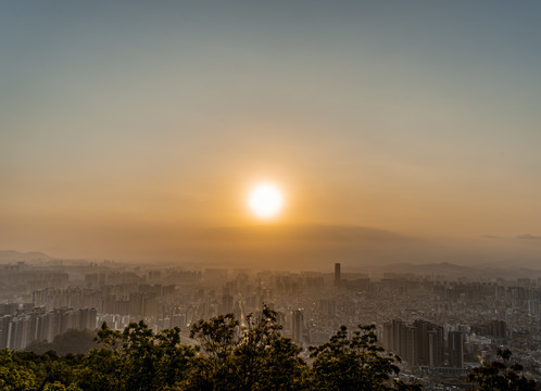 夕阳下的淡水