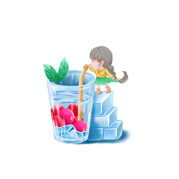 系列小女孩插畫