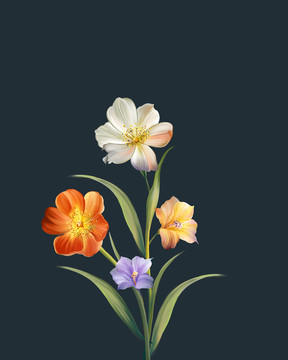 手繪分層花