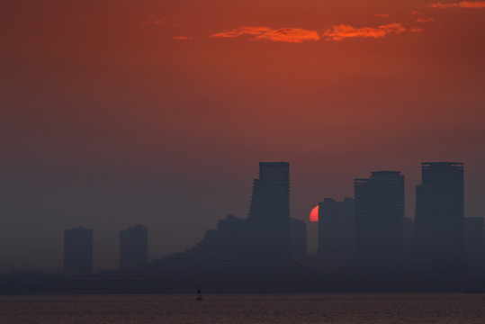 厦门海湾落日