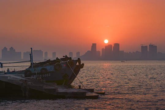 厦门海湾落日