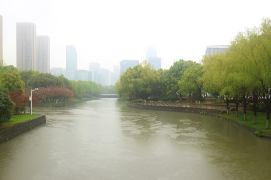 雨中宁波鄞州区